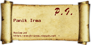 Panik Irma névjegykártya